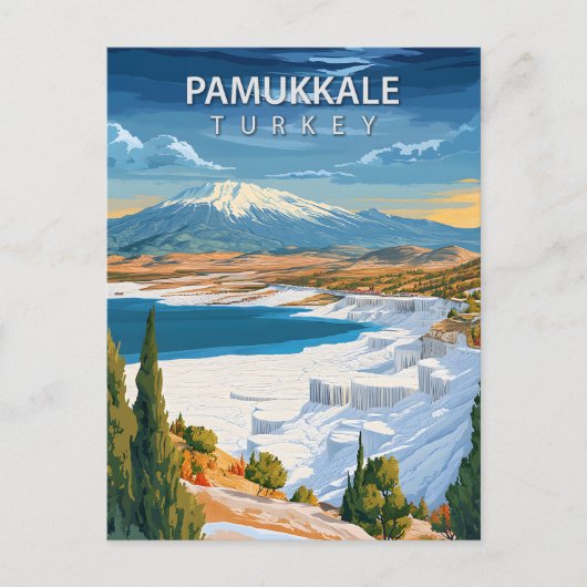 Vintage Pamukkale Turkey Travel Briefkaart (Voorkant)