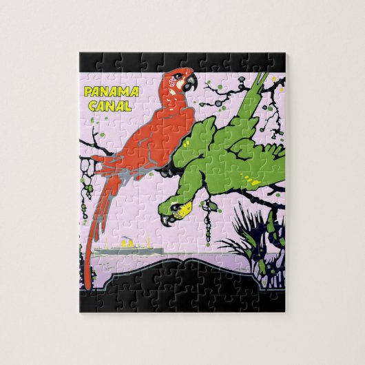 Vintage Panama Canal Travel - Animals Illustration Legpuzzel (Verticaal)