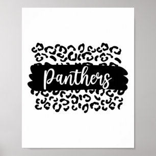 Vintage Panthers School Spirit Naam Team Terug naa Poster