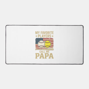 Vintage Papa Honkbal Softbal Spelers Shirt Ontwerp Bureaumat