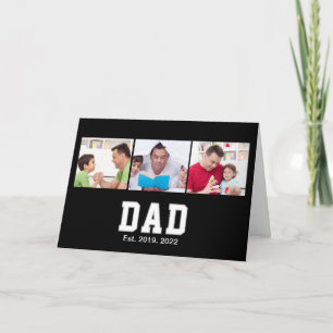 Vintage papa opgerichte cadeautekst 3 foto  kaart
