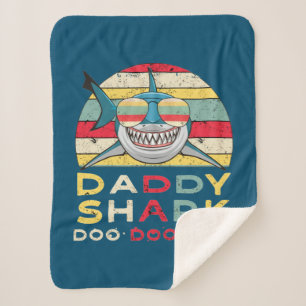Vintage papa Shark "Doo Doo Doo" Sherpa Deken