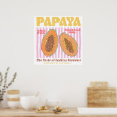 Vintage Papaja Zomer Poster (Keuken)