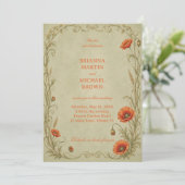 Vintage Papaver Botanisch Kaart (Staand voorkant)