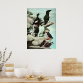 Vintage Papegaaiduikers en Watervogels door Louis Poster (Keuken)