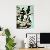 Vintage Papegaaiduikers en Watervogels door Louis Poster (Thuiskantoor)