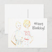 Vintage Paper Doll Birthday Post Card Briefkaart (Voorkant / Achterkant)