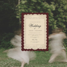 Vintage Paper Lace Burgundy Wedding