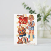 Vintage Paperdoll Little Baby Bunting Briefkaart (Staand voorkant)