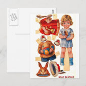 Vintage Paperdoll Little Baby Bunting Briefkaart (Voorkant / Achterkant)