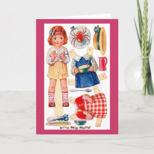 Vintage Paperdoll Weinig wenskaart van Misser Kaart
