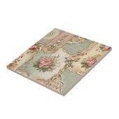 Vintage Papier en Bloemen Tegeltje (Zijkant)