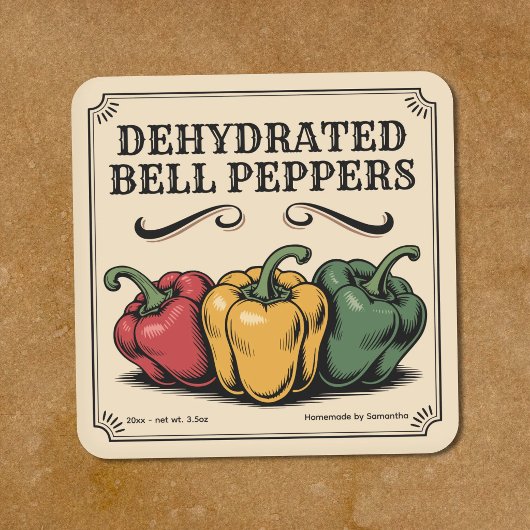 Vintage Paprika Label Sticker 