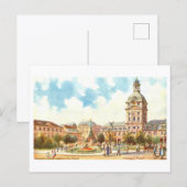 Vintage Paradeplein, Mannheim, Duitsland Briefkaart (Voorkant / Achterkant)