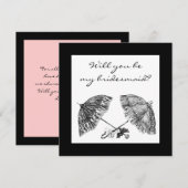 vintage paraplu's uitnodigen kaart (Voorkant / Achterkant)