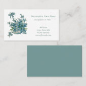 Vintage Parasol Floral Blue Bouquet Visitekaartje (Voorkant / Achterkant)