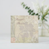 Vintage parels en Vrijgezellenfeest van gras Kaart (Staand voorkant)