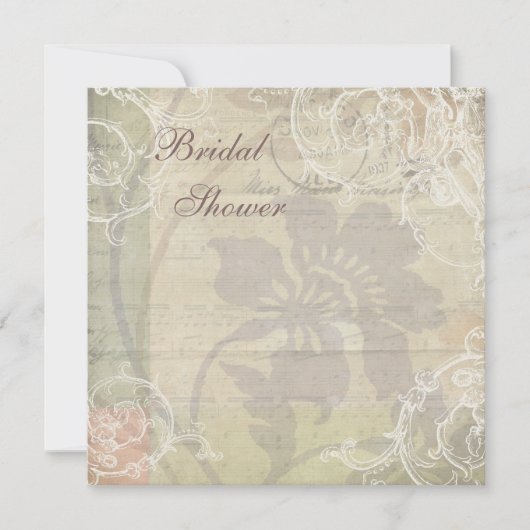 Vintage parels en Vrijgezellenfeest van gras Kaart (Voorkant)