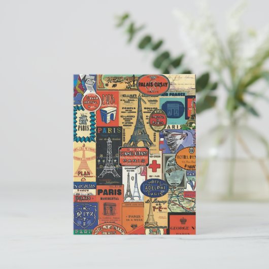 Vintage Parijs Briefkaart (Staand voorkant)