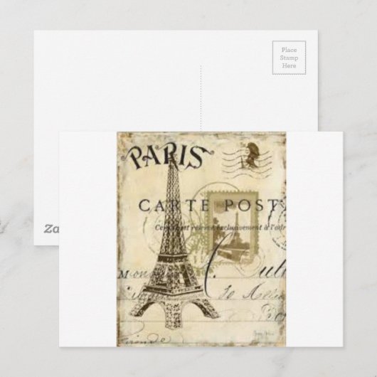Vintage Parijs Briefkaart (Voorkant / Achterkant)