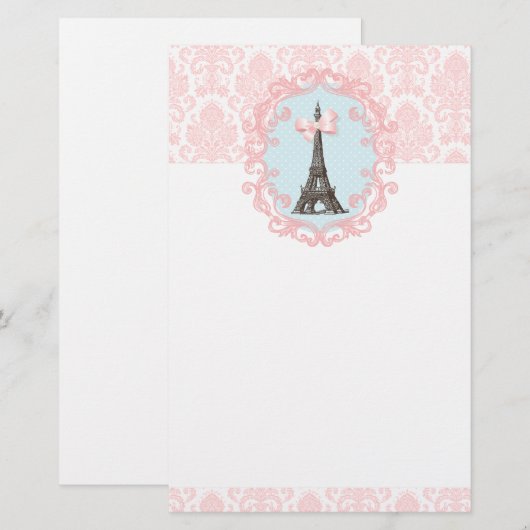 Vintage Parijs Briefpapier (Voorkant / Achterkant)