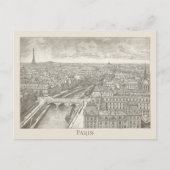 Vintage Parijs Eiffel Tower Cityscape Briefkaart (Voorkant)