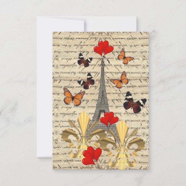 Vintage Parijs en vlinders (Voorkant)