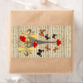 Vintage Parijs en vlinders Etiket (Insitu)