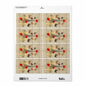 Vintage Parijs en vlinders Etiket (Full Sheet)