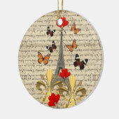 Vintage Parijs en vlinders Keramisch Ornament (Links)