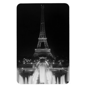 Vintage Parijs Fontainen Eiffeltoren nacht Magneet
