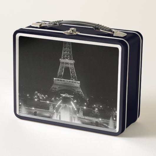 Vintage Parijs Fontains Tower Eiffel nacht (Voorkant)
