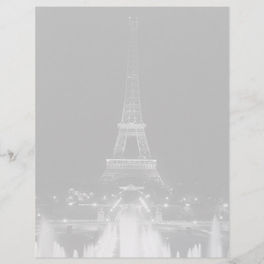 Vintage Parijs Fontains Tower Eiffel nacht (Voorkant)