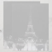 Vintage Parijs Fontains Tower Eiffel nacht (Voorkant / Achterkant)
