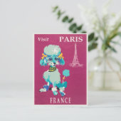 Vintage Parijs Franse Poodle Briefkaart (Staand voorkant)