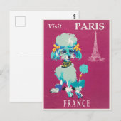Vintage Parijs Franse Poodle Briefkaart (Voorkant / Achterkant)