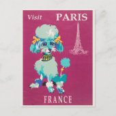 Vintage Parijs Franse Poodle Briefkaart (Voorkant)