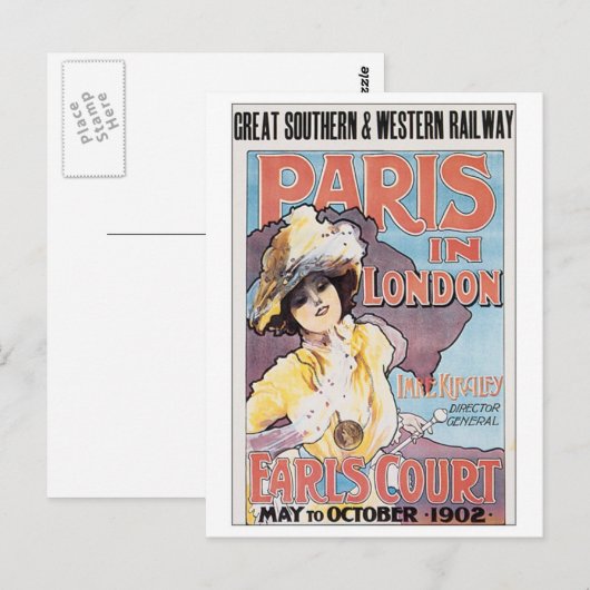 Vintage Parijs in Londen Briefkaart (Voorkant / Achterkant)