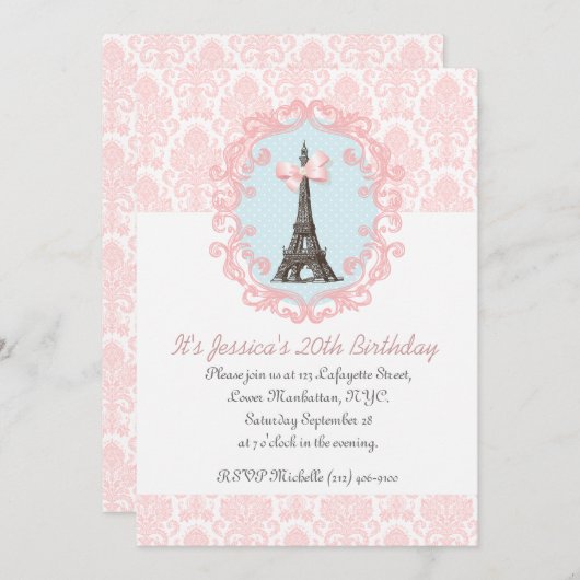 Vintage Parijs Kaart (Voorkant / Achterkant)