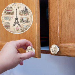 Vintage Parijs Keramische Knop