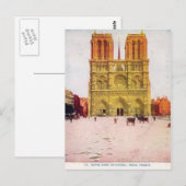 Vintage Parijs, Notre Dame de Paris Briefkaart (Voorkant / Achterkant)