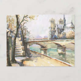 Vintage Parijs, Notre Dame, La Seine Briefkaart