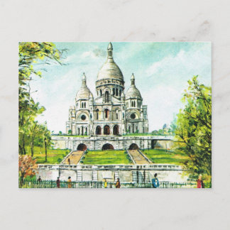 Vintage Parijs, Parijs, Montmatre, Sacre Coeur Briefkaart