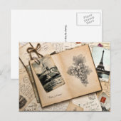 Vintage Parijs Reisherinneringen Frankrijk Briefkaart (Voorkant / Achterkant)