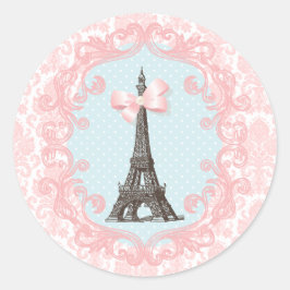 Vintage Parijs Ronde Sticker