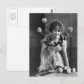 Vintage Parijs Rozen Portret Briefkaart (Voorkant / Achterkant)