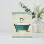 Vintage Parijse Bad Briefkaart (Staand voorkant)