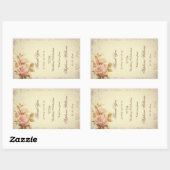 Vintage Parijse poststempels Chic Rozen Rechthoekige Sticker (Vel)