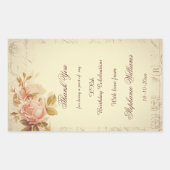 Vintage Parijse poststempels Chic Rozen Rechthoekige Sticker (Voorkant)
