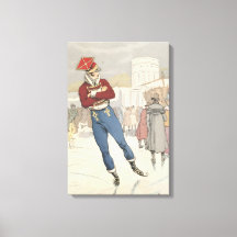 Vintage Parijse schaatstmode 1898